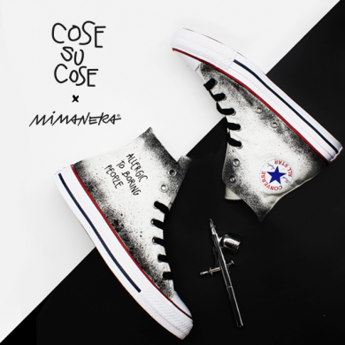The minimal style of Cose su Cose invades Mimanera's custom sneakers!
