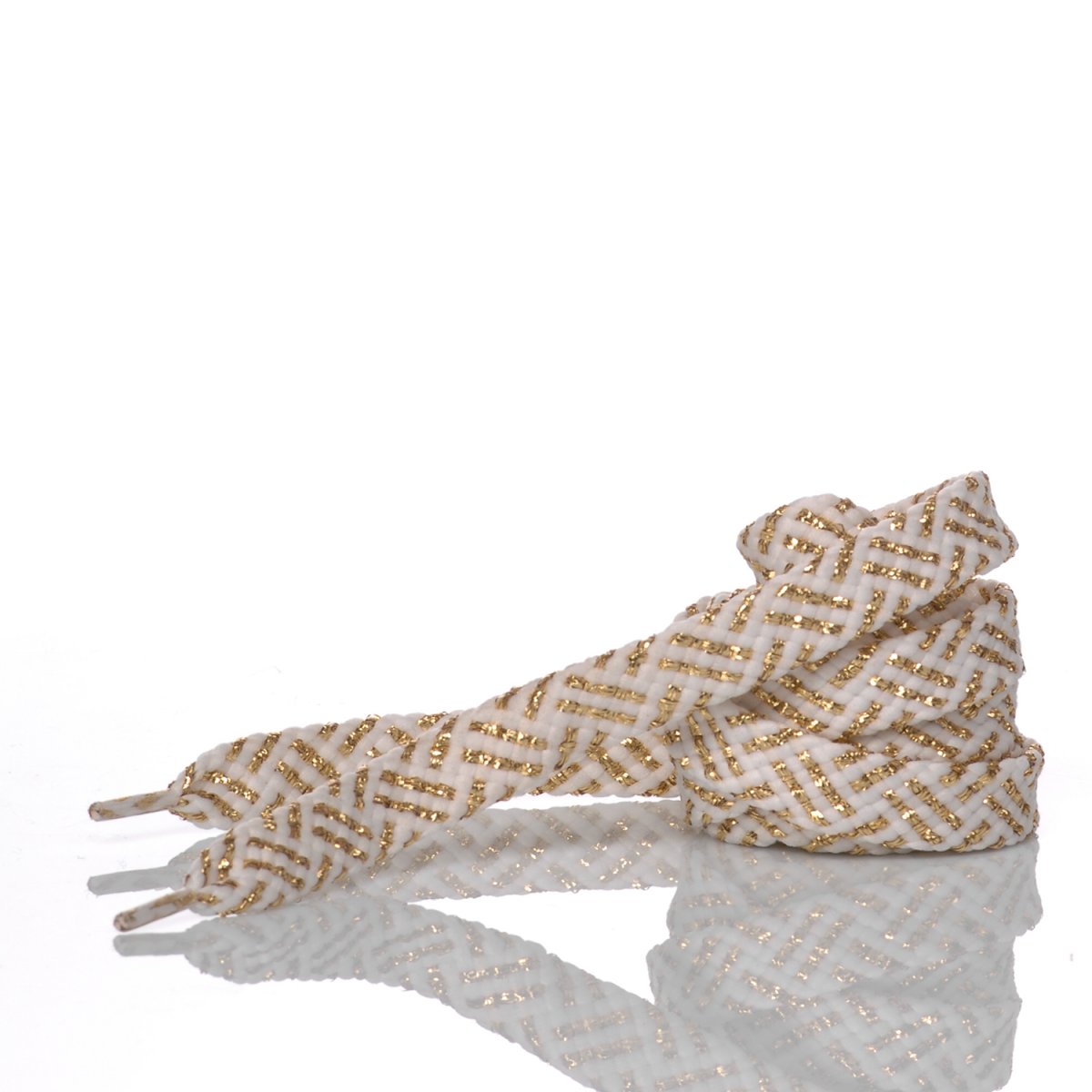 White Gold Braided Laces 140 cm  
