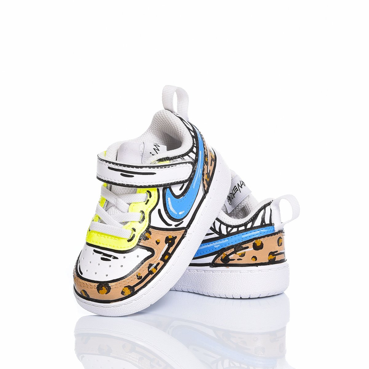 Nike Baby Comics Zoo Court Vision Animalier, Painted